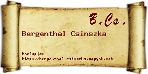 Bergenthal Csinszka névjegykártya